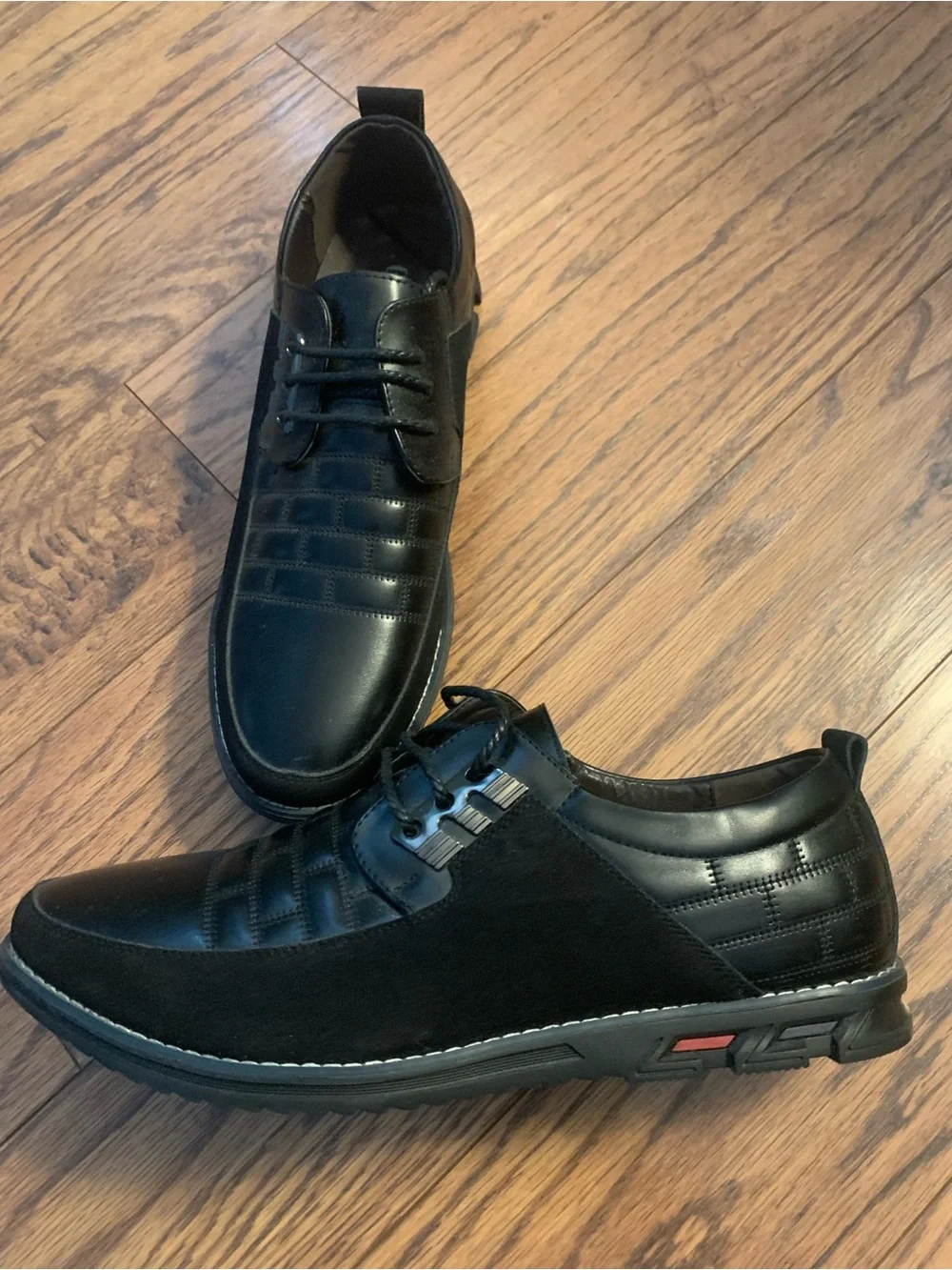 Gatsby Men's Black Leather Lace-Up Comfort Oxfords - Picture 2 of 3